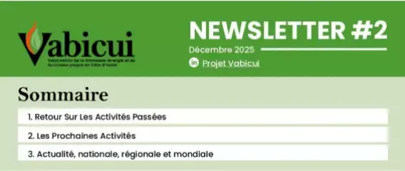 Vabicui — Capture d’écran de la newsletter numéro 2 de Vabicui, éditée en décembre 2025, présentant un sommaire avec trois sections : un retour sur le